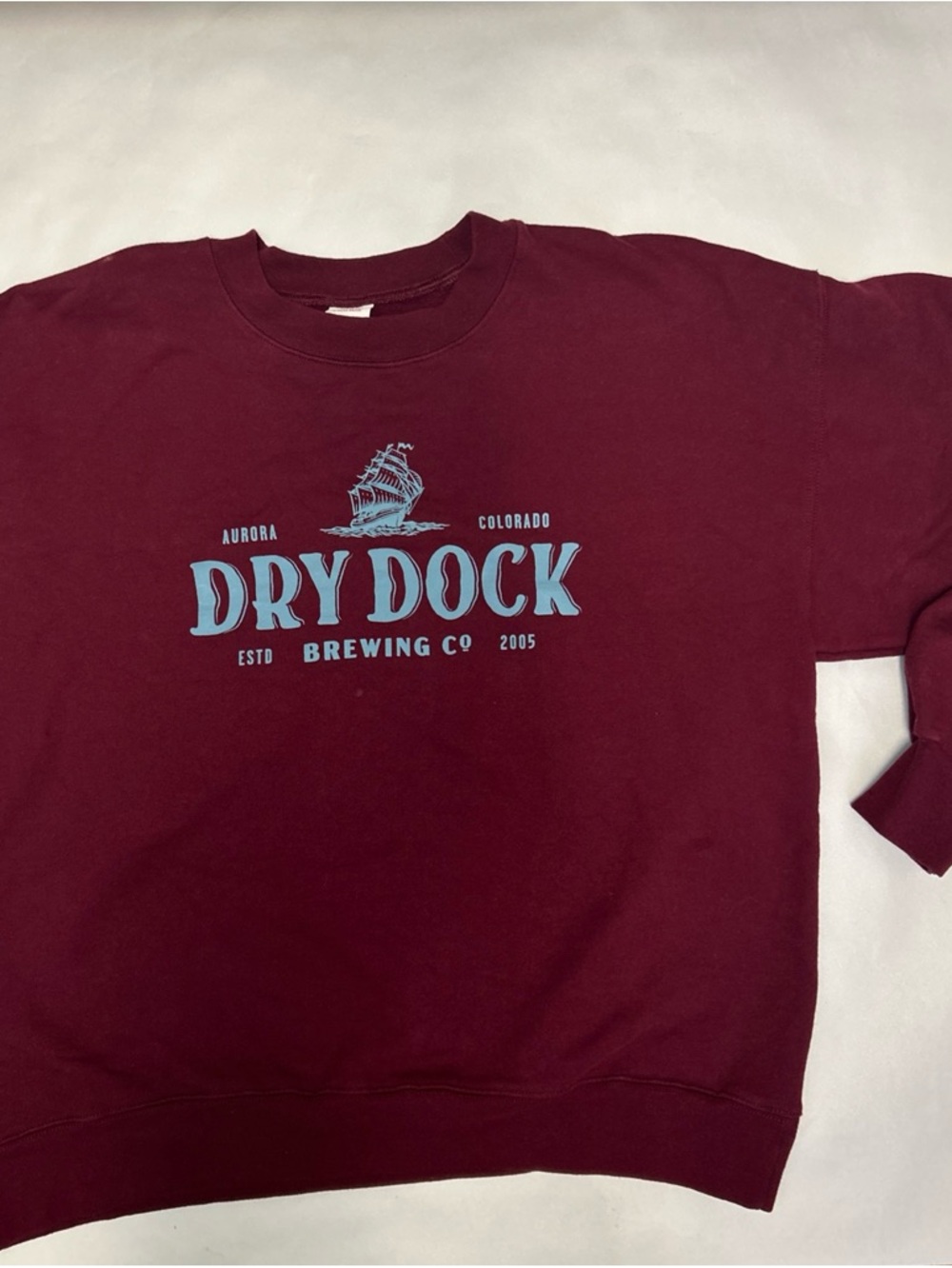 vintage Y2K pullover sweatshirt Sz  Large Aurora Colorado Brewing Co. Dry Dock